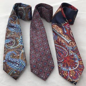 Lot of 3 100% Silk Ties 1-Princess Mara/2-no tags